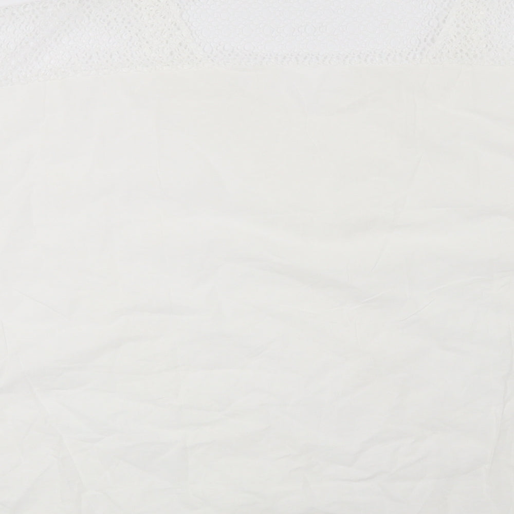 Preworn Womens White Floral Basic Blouse Size 2XL