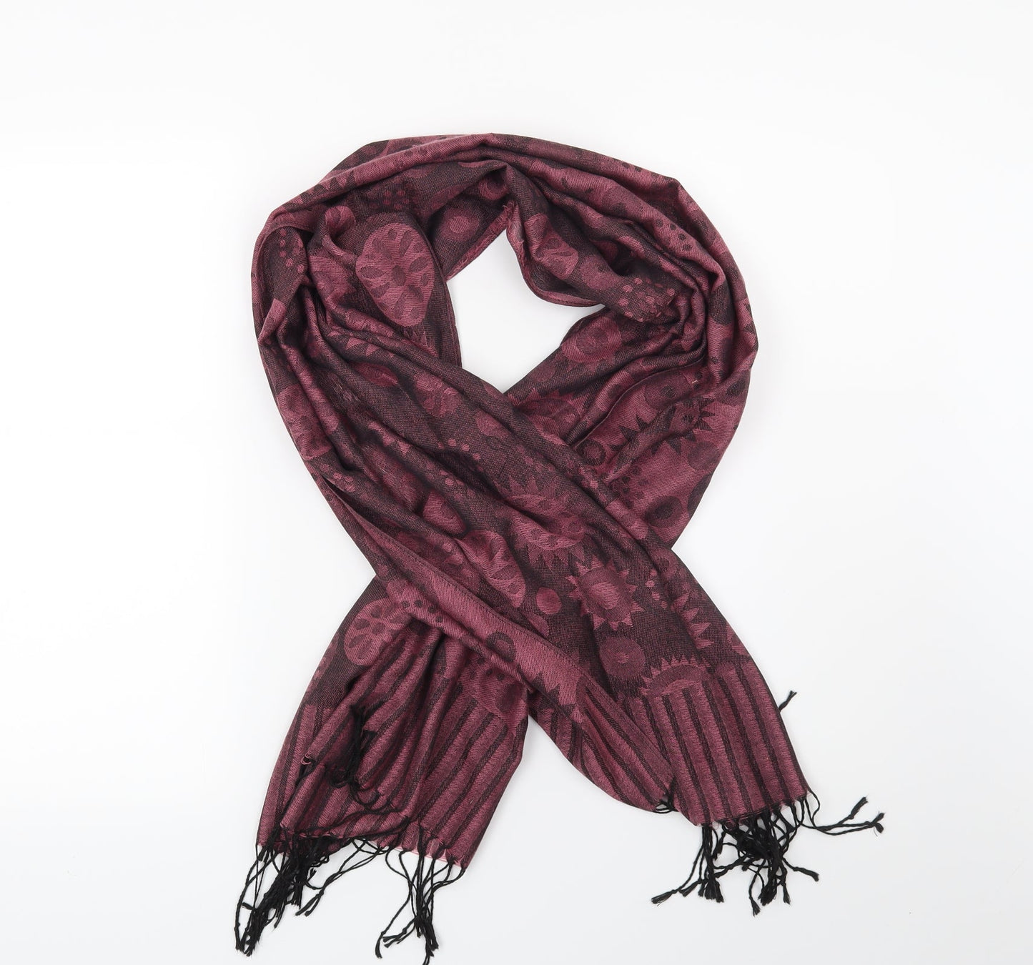 Preworn Womens Pink Geometric Scarf