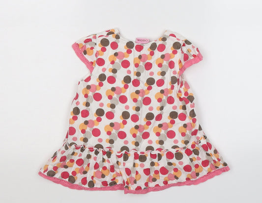 Cherokee Girls White Polka Dot Fit & Flare Size 2-3 Years