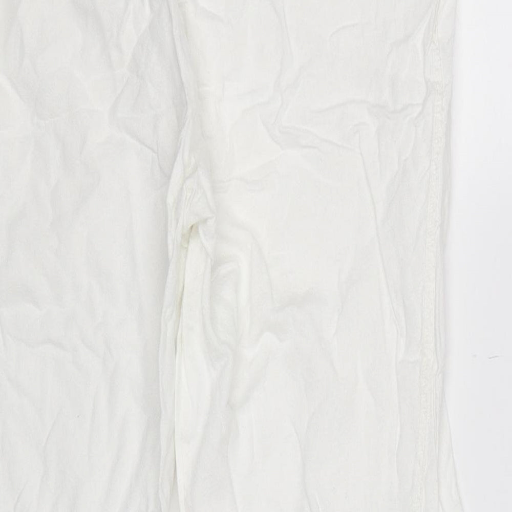 Preworn Womens White Cropped Trousers Size 32 in L23 in