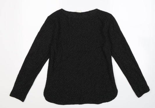 H&M Womens Black Knit Pullover Jumper Size XS
