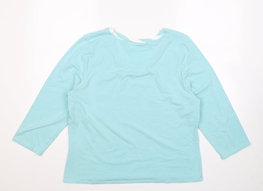 Artigiano Womens Blue Basic T-Shirt Size 22