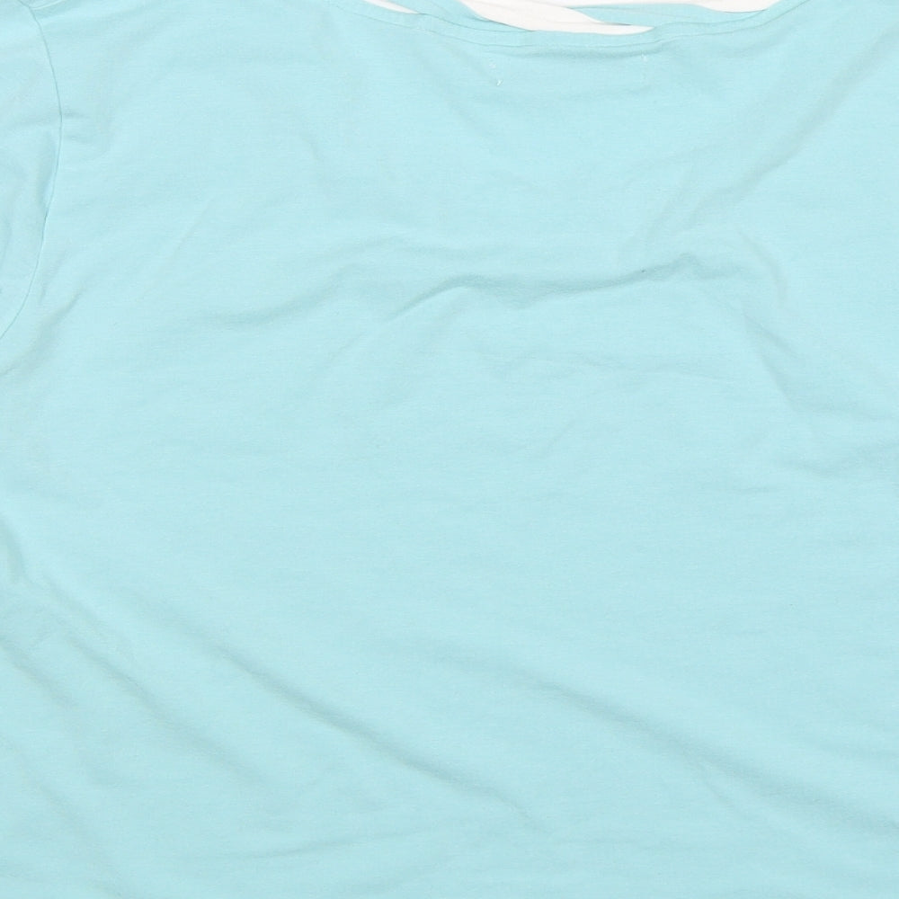 Artigiano Womens Blue Basic T-Shirt Size 22
