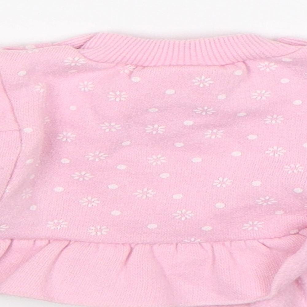 Adams Girls Pink Pullover Jumper Size 3-6 Months
