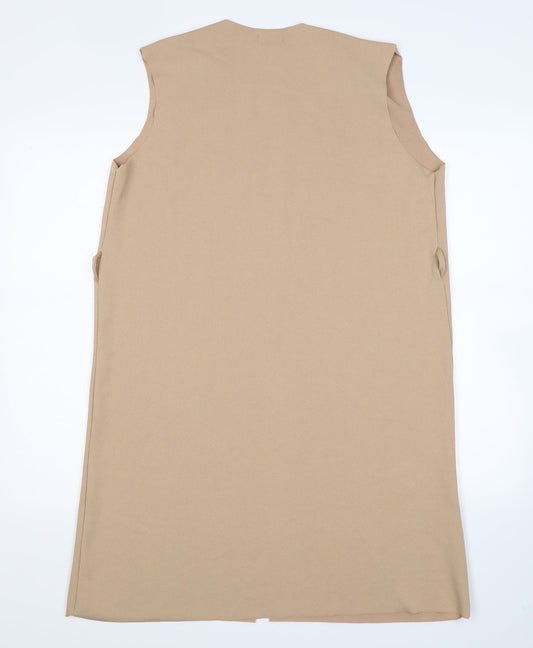 Koopoi Womens Beige Gilet Coat Size M