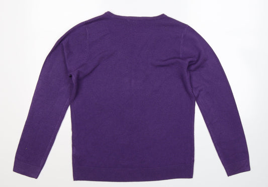Bonmarché Womens Purple Knit Pullover Jumper Size 14