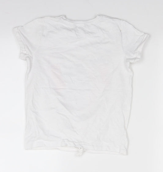 George Girls White Basic T-Shirt Size 9-10 Years - chilled vibes