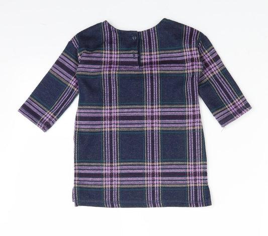 NEXT Girls Blue Plaid A-Line Size 9-12 Months