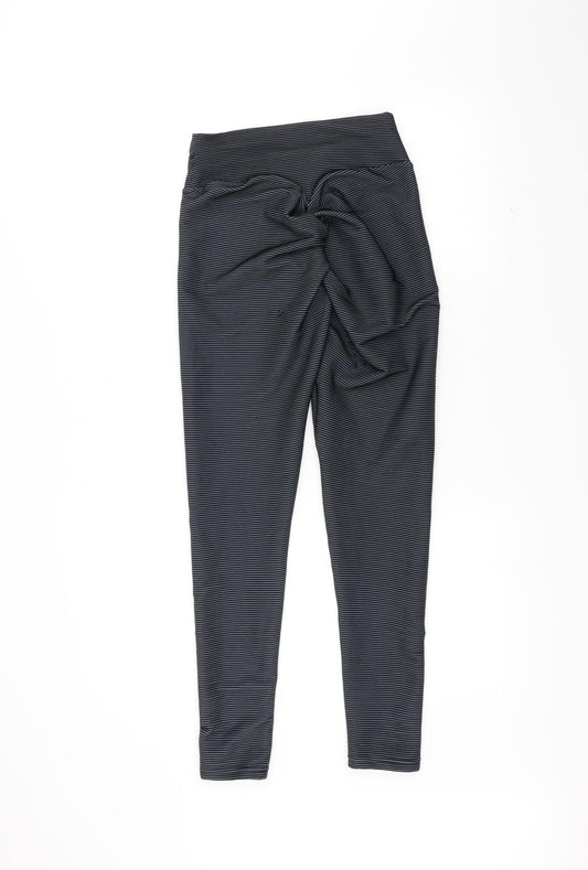 Preworn Womens Blue Striped Jogger Leggings Size S L25 in