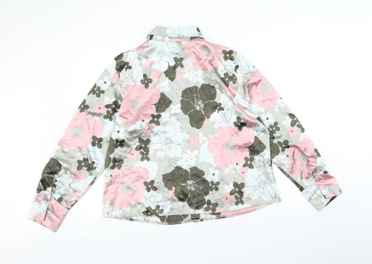 Taifun Womens Green Floral Basic Button-Up Size 18