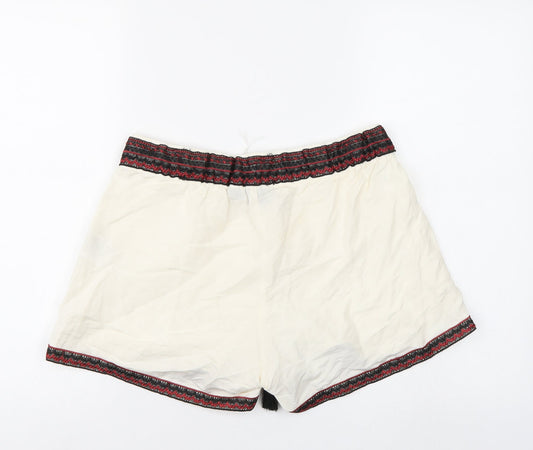 ESMARA Womens White Hot Pants Shorts Size 12