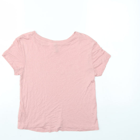 Divided Womens Pink Basic T-Shirt Size XS