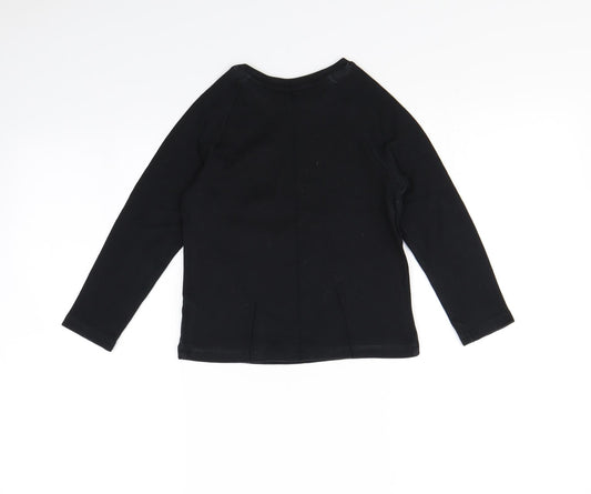 George Girls Black Basic T-Shirt Size 5 Years - Pudsey