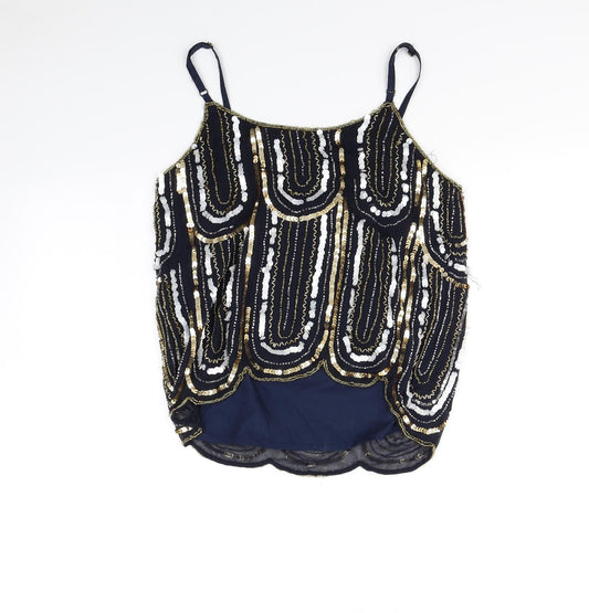 Miss Selfridge Womens Blue Basic Tank Size 10
