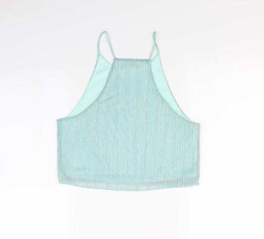 Topshop Womens Green Cropped Tank Size 12