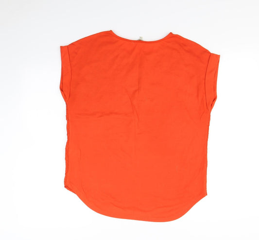 Papaya Womens Orange Basic T-Shirt Size 12