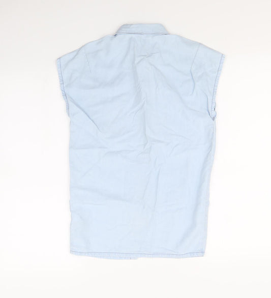 NEXT Girls Blue Basic Button-Up Size 7 Years