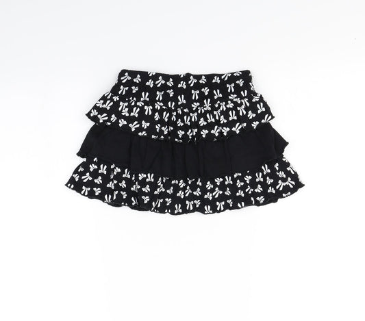 Preworn Girls Black Mini Skirt Size 6 Years