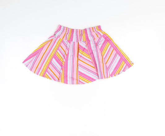 H&T Girls Multicoloured Striped Mini Skirt Size 4 Years