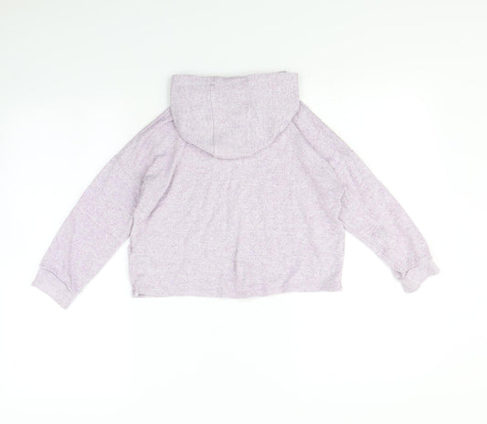 M&s Girls Purple Pullover Hoodie Size 7 Years