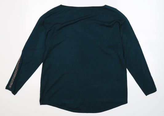 Wishbone Womens Green Knit Pullover Jumper Size S