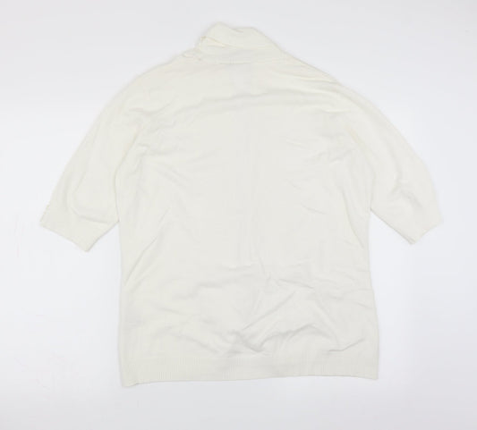 EWM Womens White Cape Jumper Size L