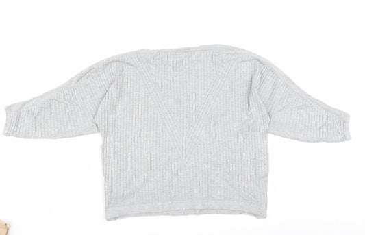 Marks and Spencer Womens Grey Pullover Jumper Size M - buttons side detail