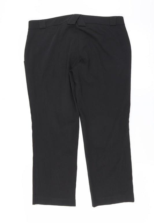 Internationale Womens Black Trousers Size 12 L24 in - cropped