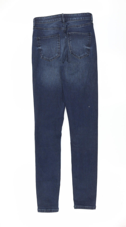 Savannah Miller Womens Blue Denim Skinny Jeans Size 8 L30 in - distressed