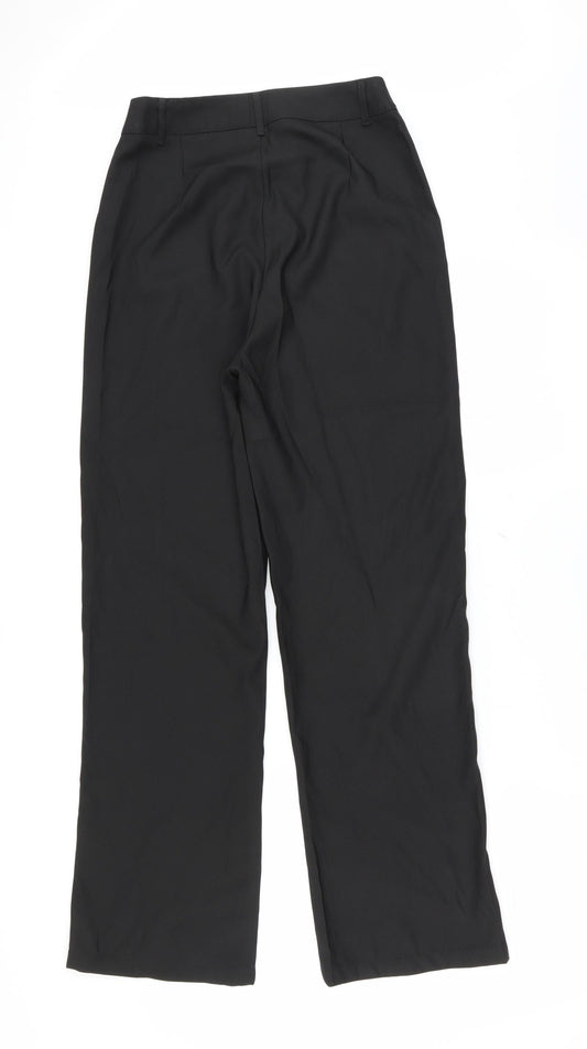 PRETTYLITTLETHING Womens Black Trousers Size 8 L28 in