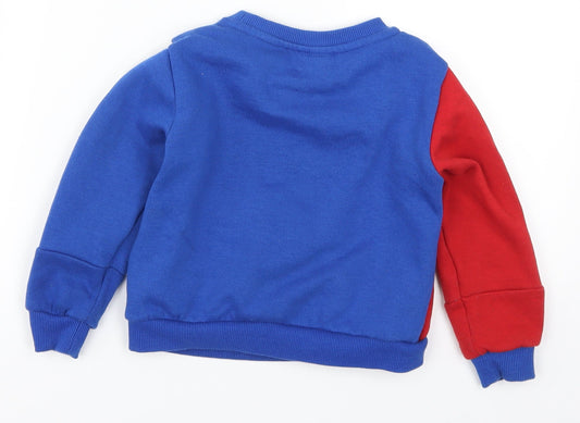 McKenxie Boys Blue Colourblock Pullover Sweatshirt Size 4-5 Years - Red