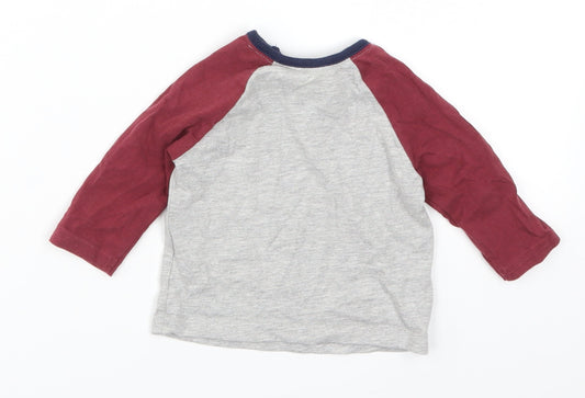 George Boys Red Basic T-Shirt Size 0-3 Months - Best Little Brother Giraffes