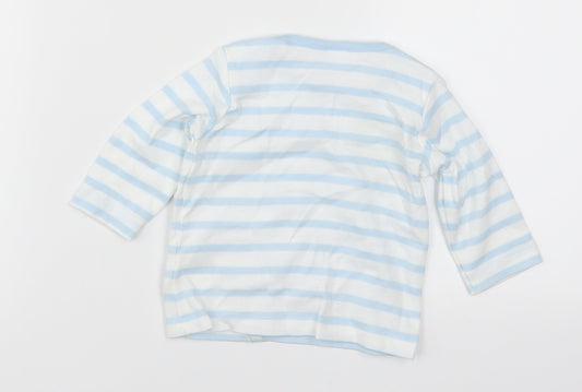 Mini Club Boys Blue Striped Basic T-Shirt Size 0-3 Months - B Is For Bear and Baby