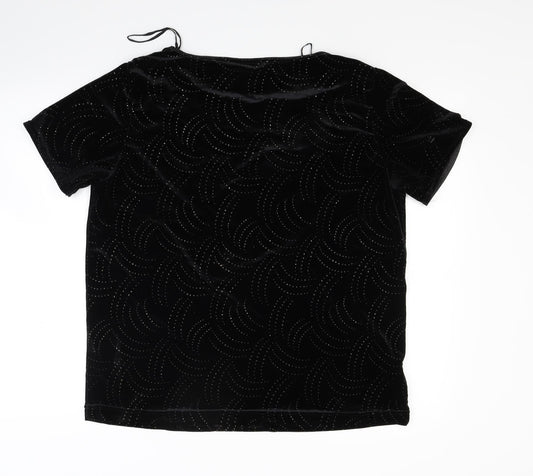AMARANTO Womens Black Basic T-Shirt Size 18