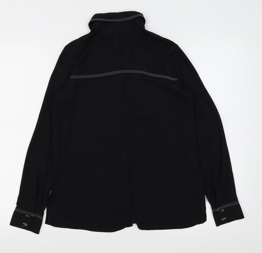 Dorothy Perkins Womens Black Basic Button-Up Size 8