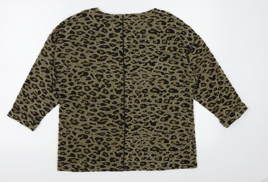 Per Una Womens Brown Animal Print Pullover Jumper Size 12