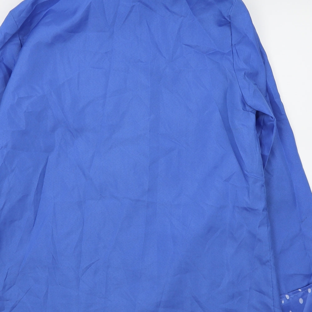 Anne De Lancay Womens Blue Polka Dot Rain Coat Coat Size 10