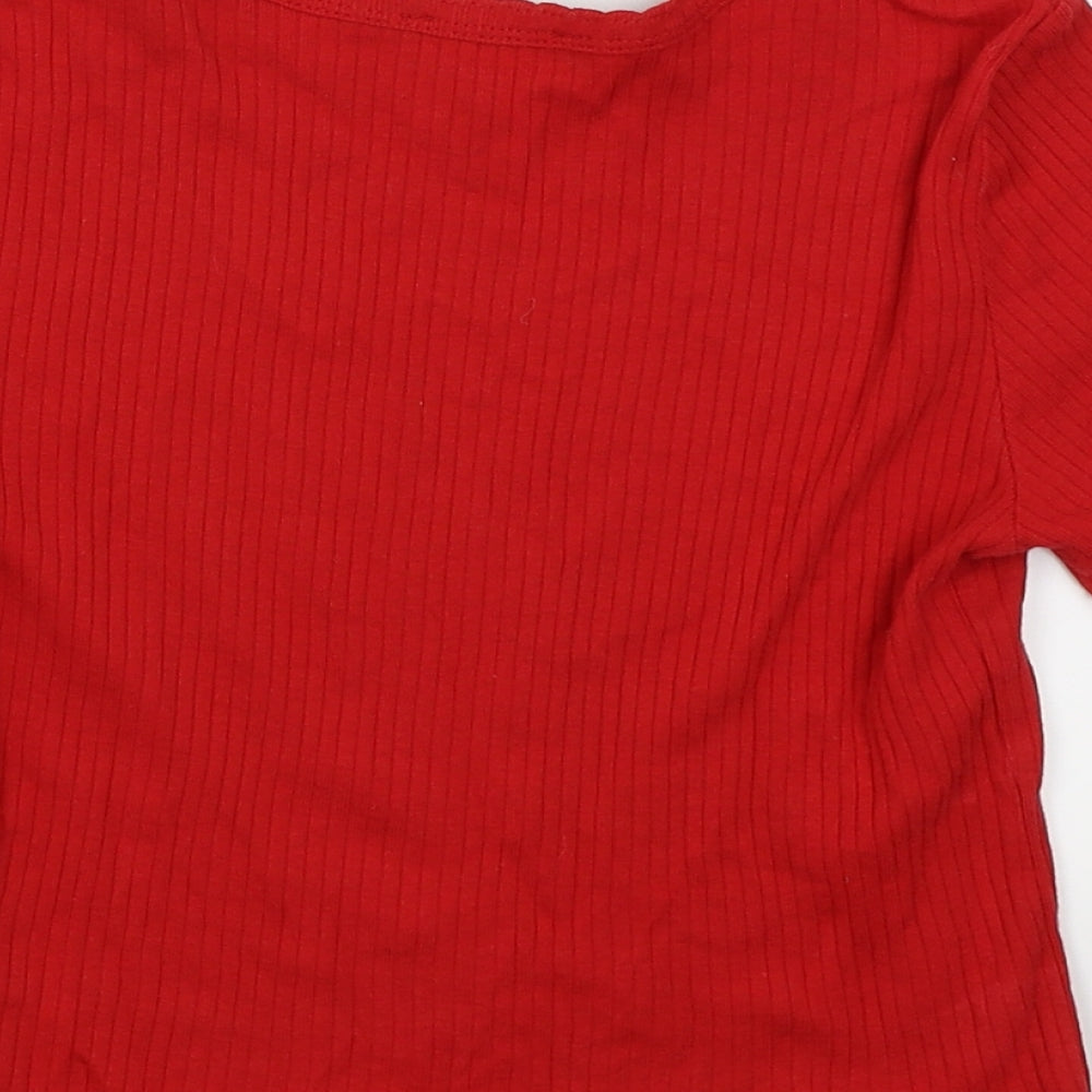 Topshop Womens Red Basic T-Shirt Size 8
