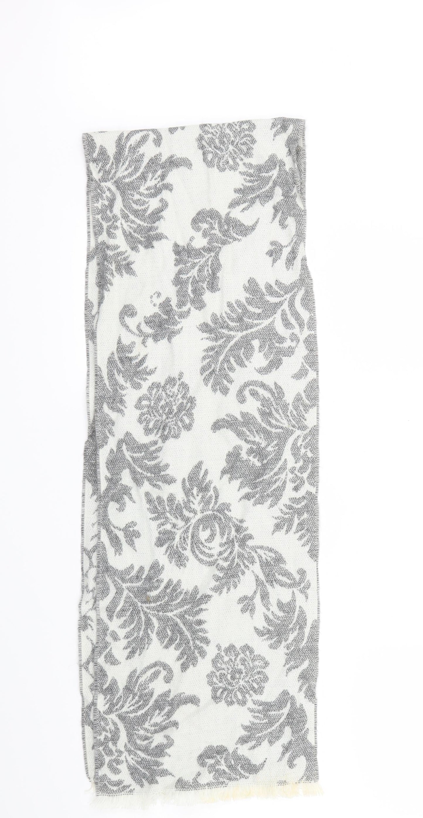 Preworn Grey Floral Scarf
