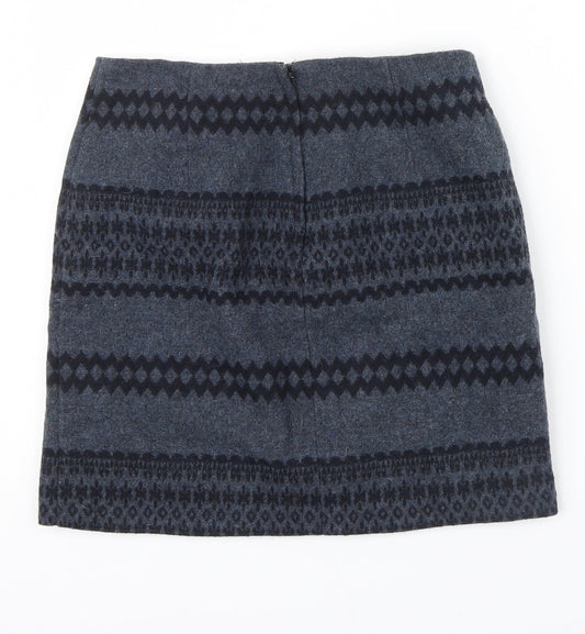 NEWLOOK Womens Grey Geometric A-Line Skirt Size 6