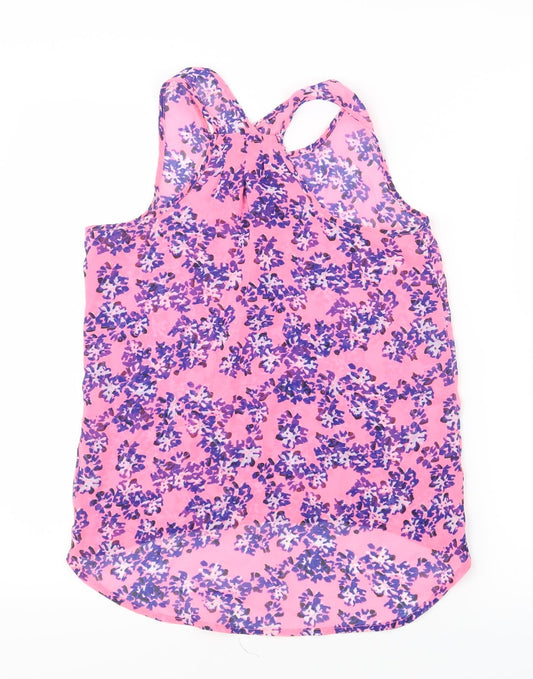Young Dimension Girls Pink Geometric Basic Blouse Size 11-12 Years