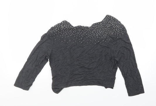 Divided by H&M Womens Grey Knit Cardigan Jumper Size 12