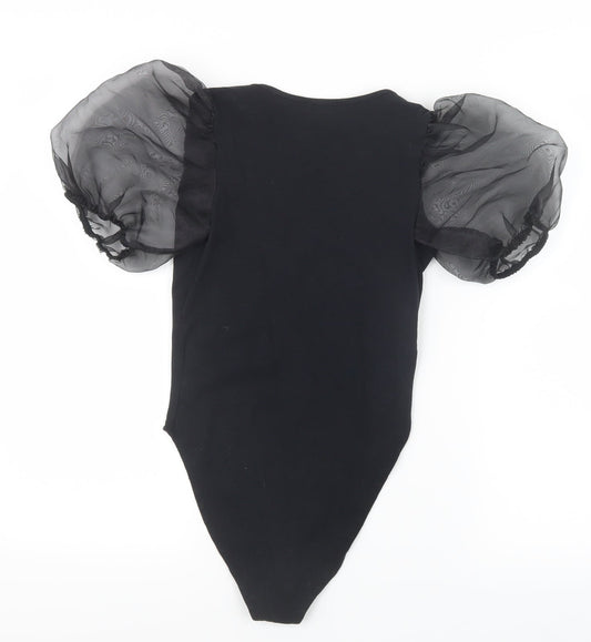 New Look Womens Black Bodysuit One-Piece Size 6