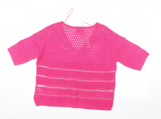 Papaya Womens Pink Knit Pullover Jumper Size M