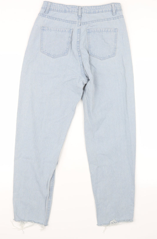 Missguided Womens Blue Denim Straight Jeans Size 10 L27.5 in
