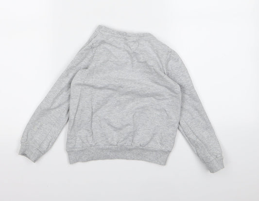 NEXT Girls Grey Jersey Pullover Sweatshirt Size 5 Years