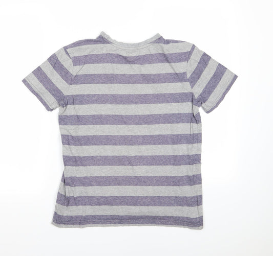 F&F Boys Grey Striped Basic T-Shirt Size 12-13 Years