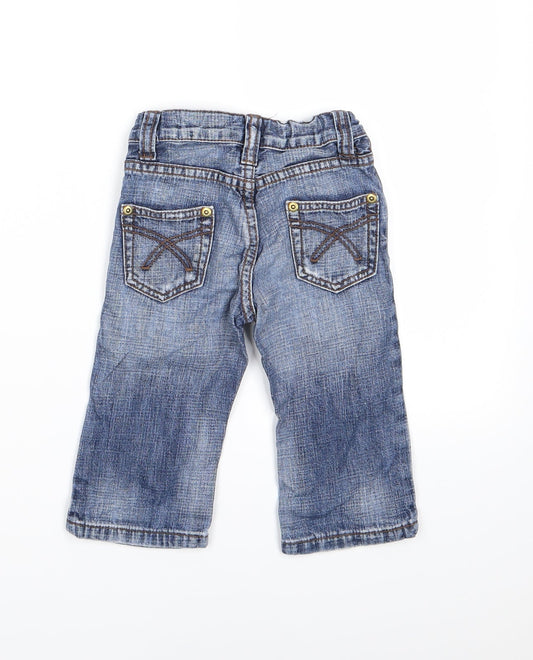 United Colours of Benetton Boys Blue Denim Cargo Jeans Size 12 Months