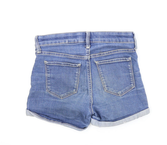 Preworn Girls Blue Denim Boyfriend Shorts Size 8 Years