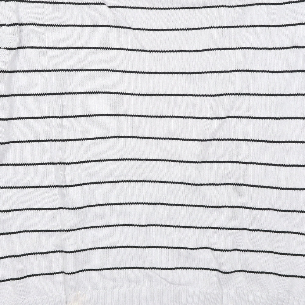 H&M L.O.G.G Mens Grey Striped Pullover Jumper Size L